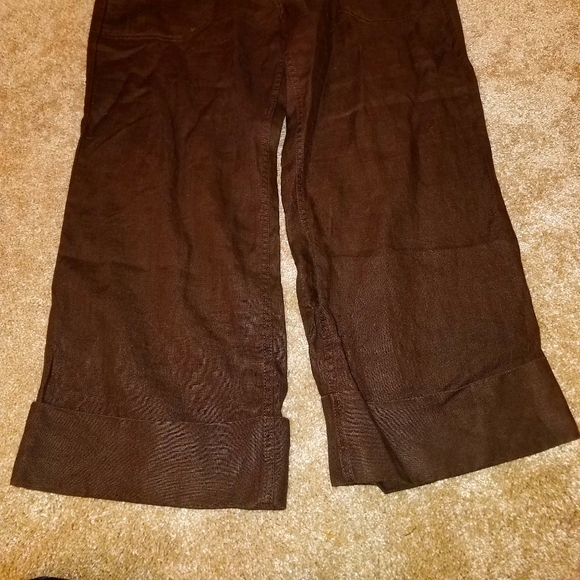 WOMEN'S OLD NAVY, RICH BROWN, WIDE CROPPED. SZ 10 - Picture 2 of 9